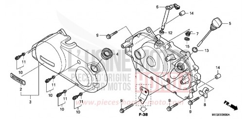 RIGHT CRANKCASE COVER VT750C9 de 2009
